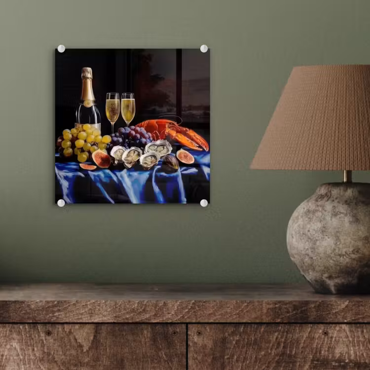 Champagne - Luxe - Oesters plexiglas 5mm klein -sfeer3