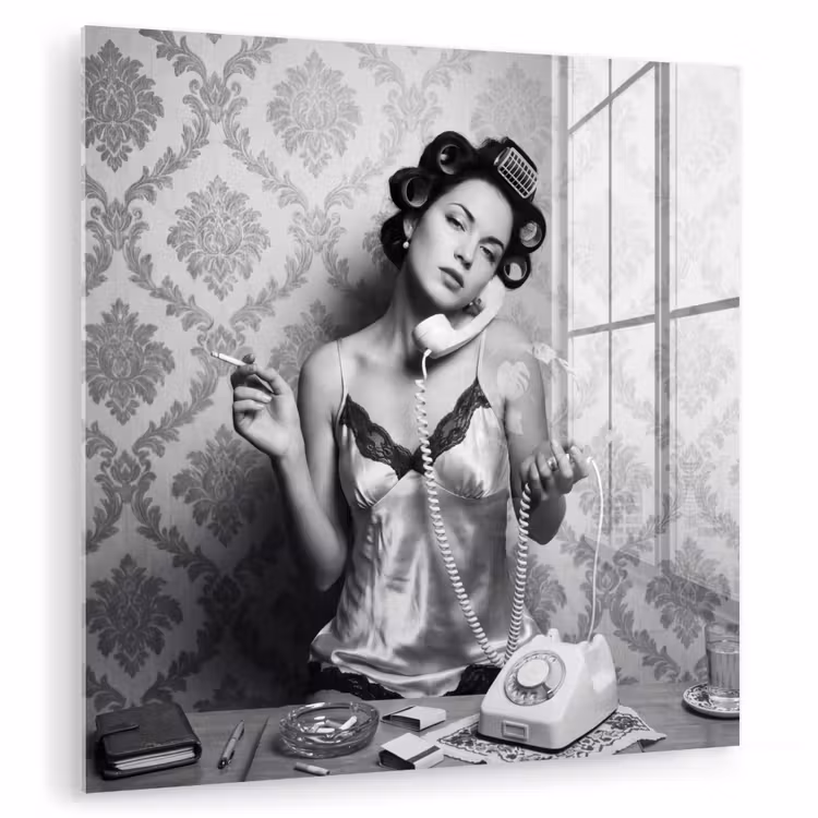 Chic - Vrouw - Zwart - Wit plexiglas 5mm klein -zzzproduct_nieuw