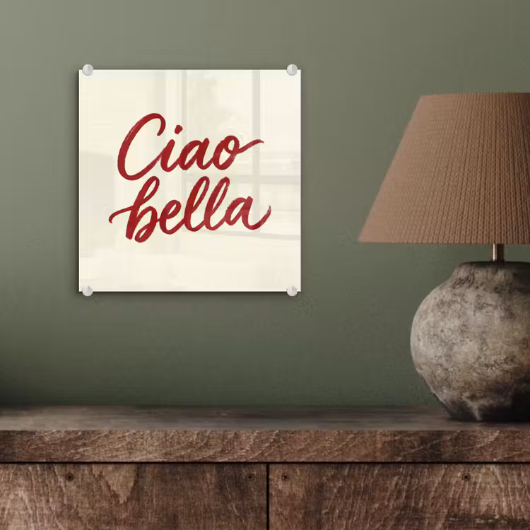 Ciao bella - Rood - Wit - Minimalistisch plexiglas 5mm klein -sfeer3