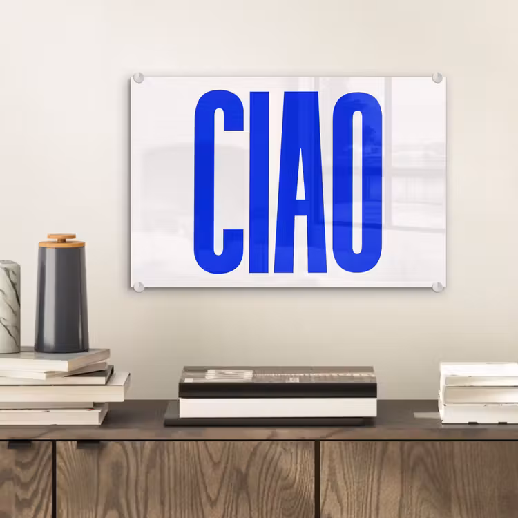 Ciao - Hoofdletters - Blauw - Minimalistisch plexiglas 5mm klein -sfeer1