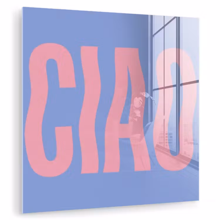 Ciao - Roze - Blauw - Golvend plexiglas 5mm klein -zzzproduct_nieuw