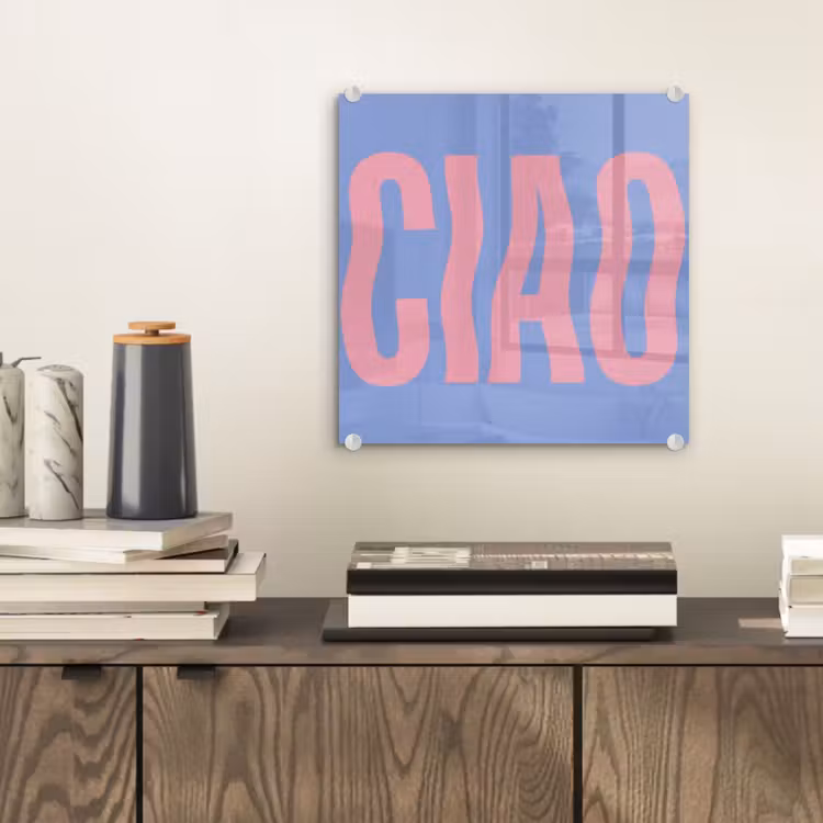 Ciao - Roze - Blauw - Golvend plexiglas 5mm klein -sfeer1