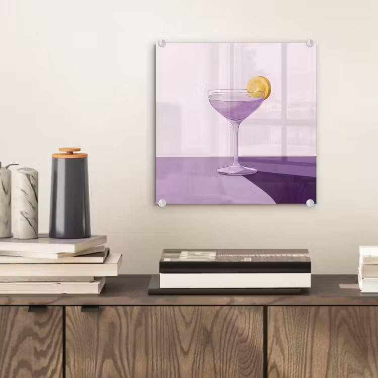 Cocktail - Paars - Minimalistisch - Citroen plexiglas 5mm klein -sfeer1