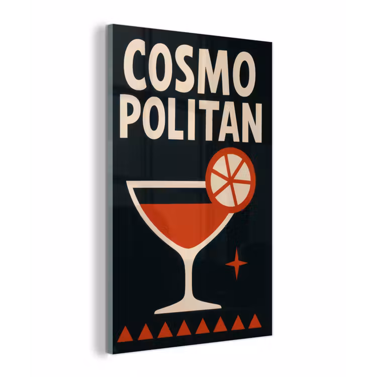 Cocktail - Zwart - Illustratie plexiglas 5mm klein -z3d