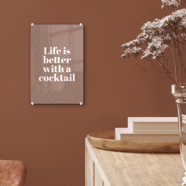 Cocktail - Tekst - Patroon - Wit plexiglas 5mm klein -sfeer5