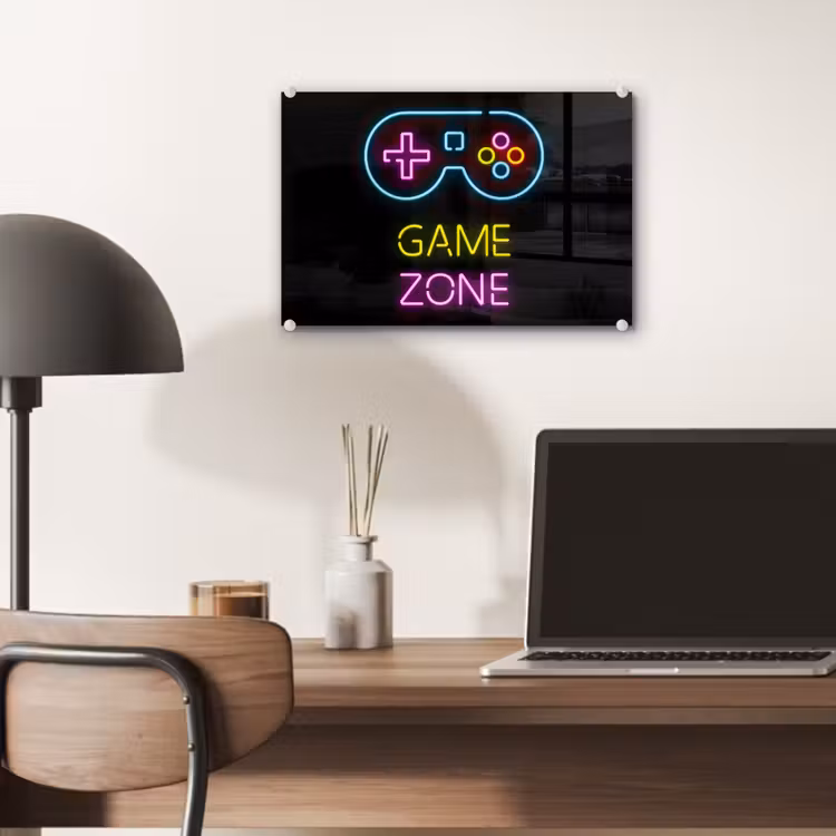 Controller - Game - Neon - Zwart - Quotes - Game zone plexiglas 5mm klein -sfeer6
