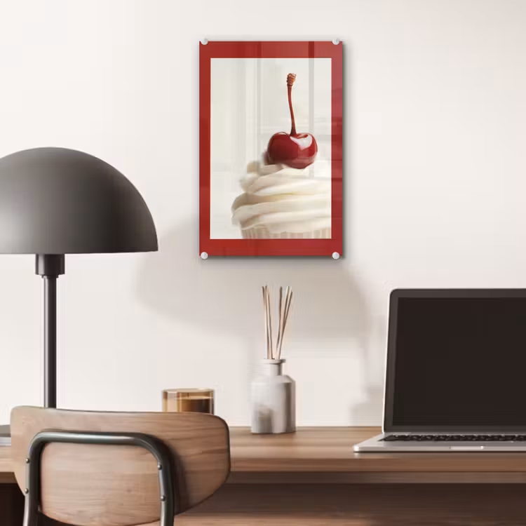 Cupcake - Kers - Rood plexiglas 5mm klein -sfeer6