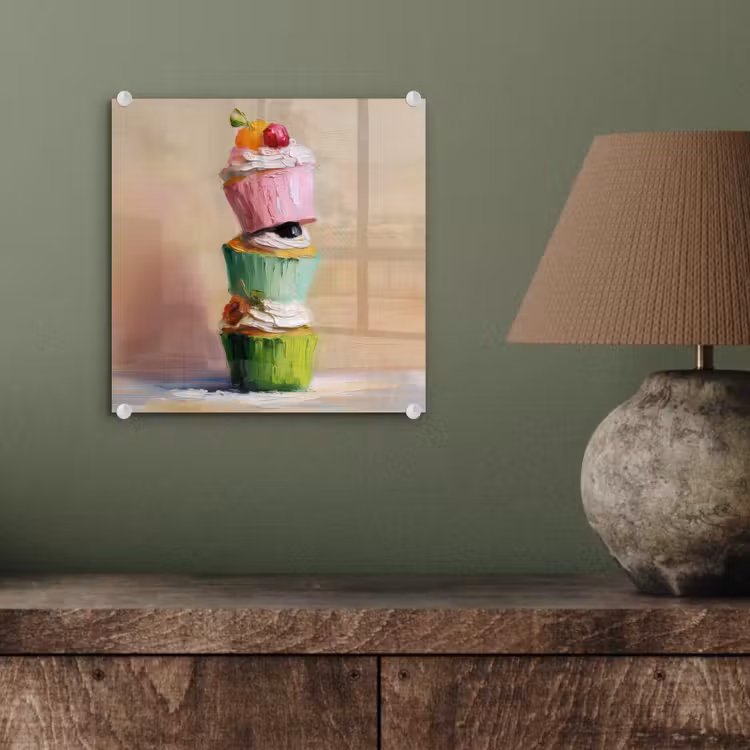Cupcakes - Gestapeld - Kleurrijk - Fruit plexiglas 5mm klein -sfeer3