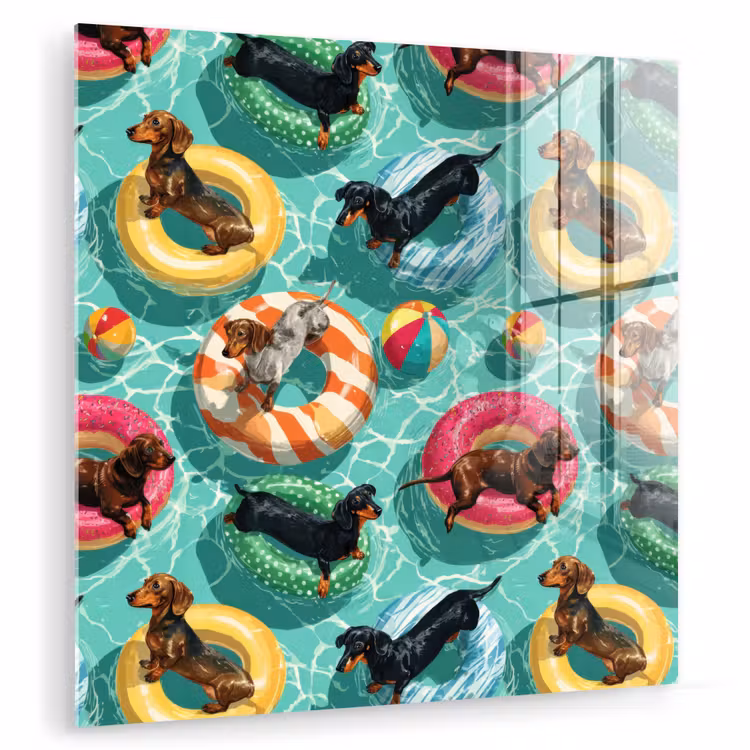 Teckels - Zwembad - Kleurrijk plexiglas 5mm klein 11 -zzzproduct_nieuw