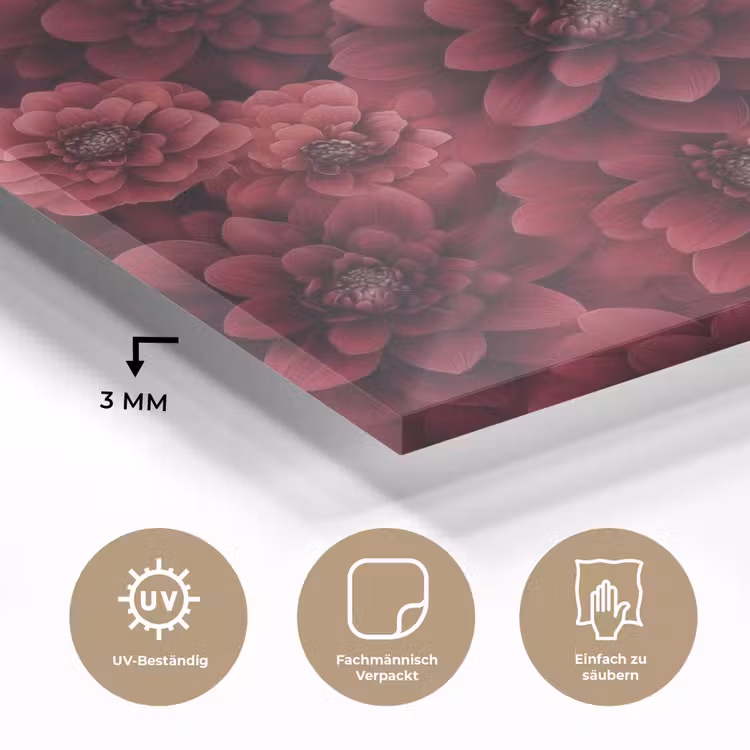Dahlias - Bloemen - Rood plexiglas 5mm klein 11 -wsfeer2_DE