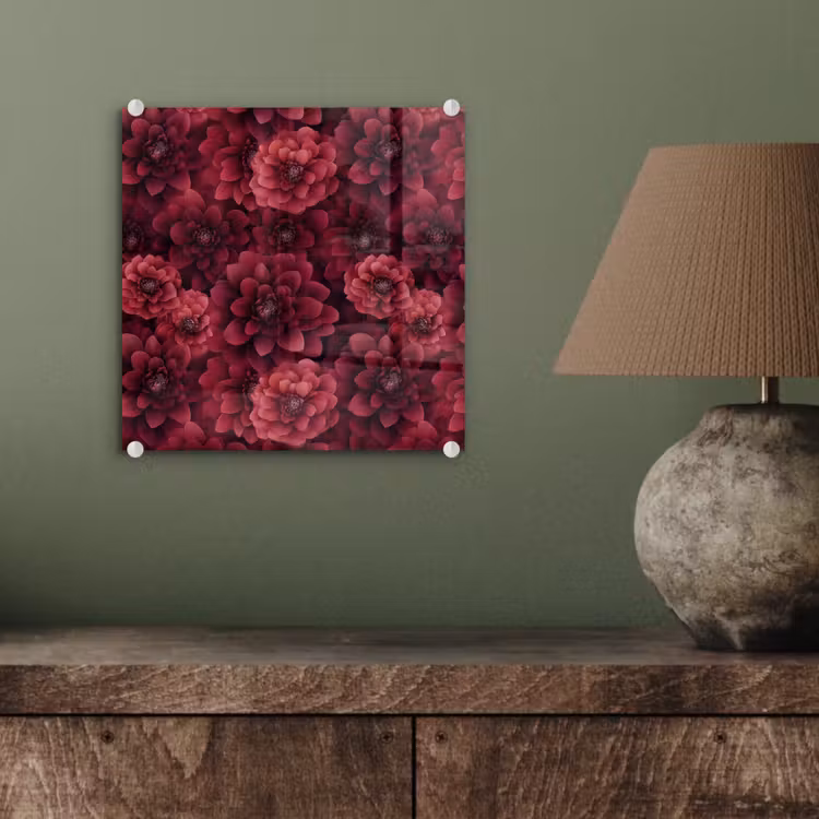 Dahlias - Bloemen - Rood plexiglas 5mm klein 11 -sfeer3