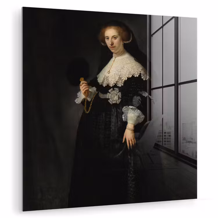 Het huwelijksportret van Oopjen Coppit - Rembrandt van Rijn plexiglas 5mm klein -zzzproduct_nieuw