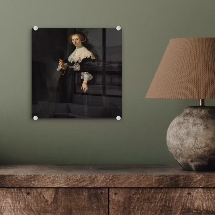 Het huwelijksportret van Oopjen Coppit - Rembrandt van Rijn plexiglas 5mm klein -sfeer3