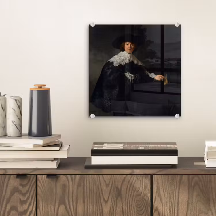 Das Hochzeitsbildnis von Marten Soolmans - Rembrandt van Rijn plexiglas 5mm klein -sfeer1