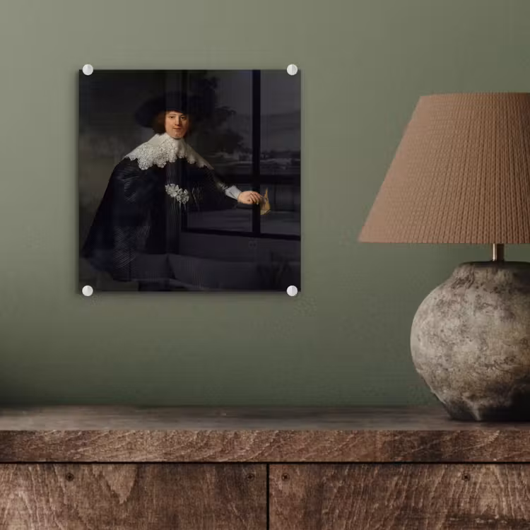 Das Hochzeitsbildnis von Marten Soolmans - Rembrandt van Rijn plexiglas 5mm klein -sfeer3