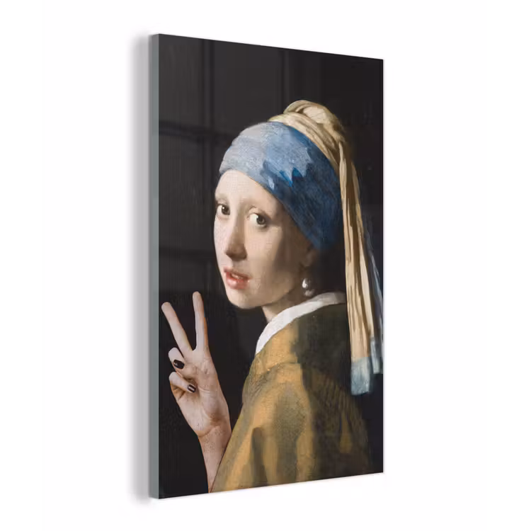 Meisje met de parel - Johannes Vermeer - Peace plexiglas 5mm klein -z3d