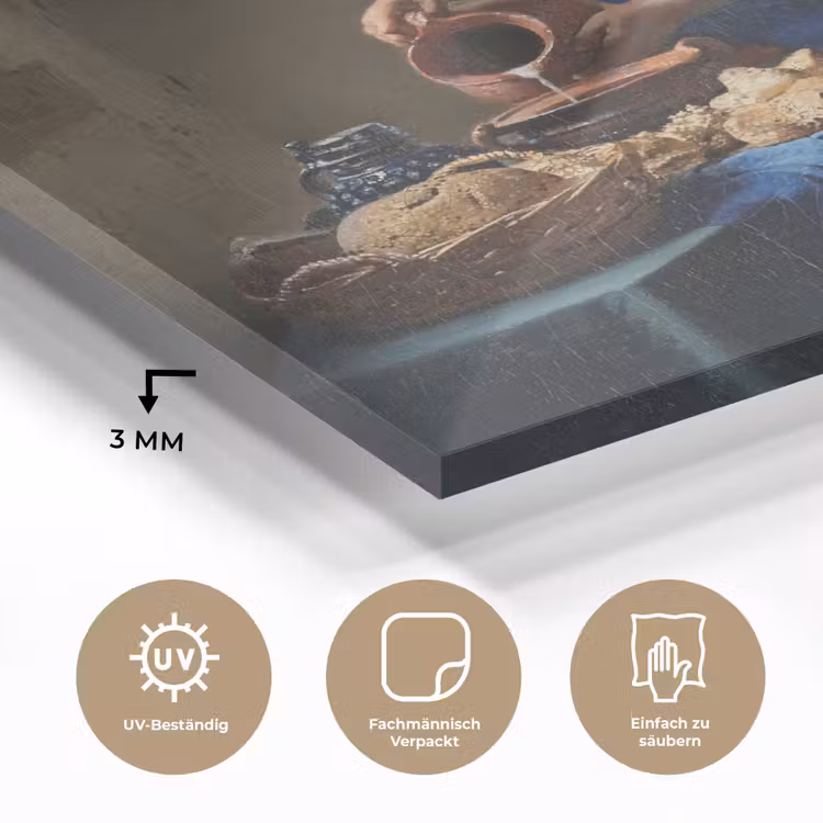 Het melkmeisje - Schilderij van Johannes Vermeer plexiglas 5mm klein -wsfeer2_DE