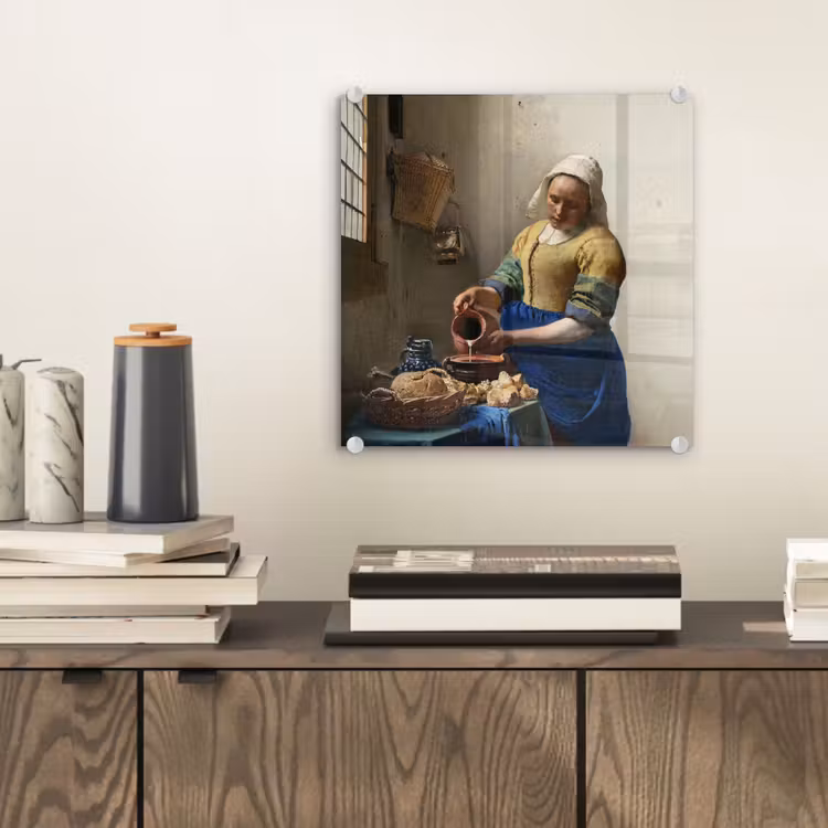 Het melkmeisje - Kunst - Oude meesters - Vermeer plexiglas 5mm klein -sfeer1