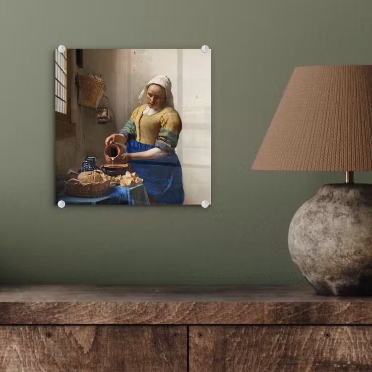 Het melkmeisje - Kunst - Oude meesters - Vermeer plexiglas 5mm klein -sfeer3