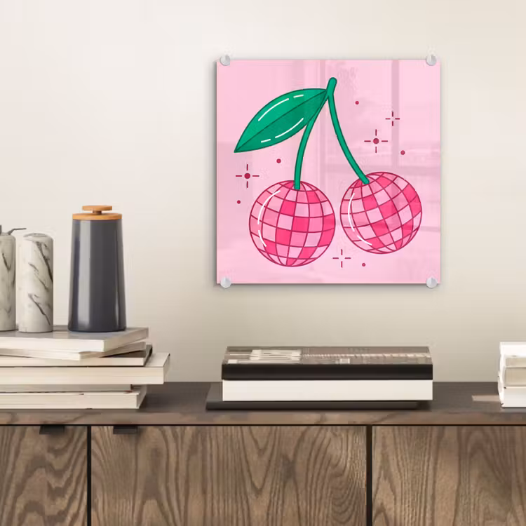 Decoratie - Disco-bal - Feest - Roze plexiglas 5mm klein -sfeer1