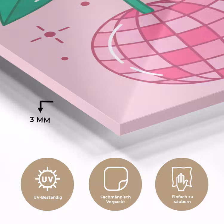 Decoratie - Disco-bal - Feest - Roze plexiglas 5mm klein -wsfeer2_DE