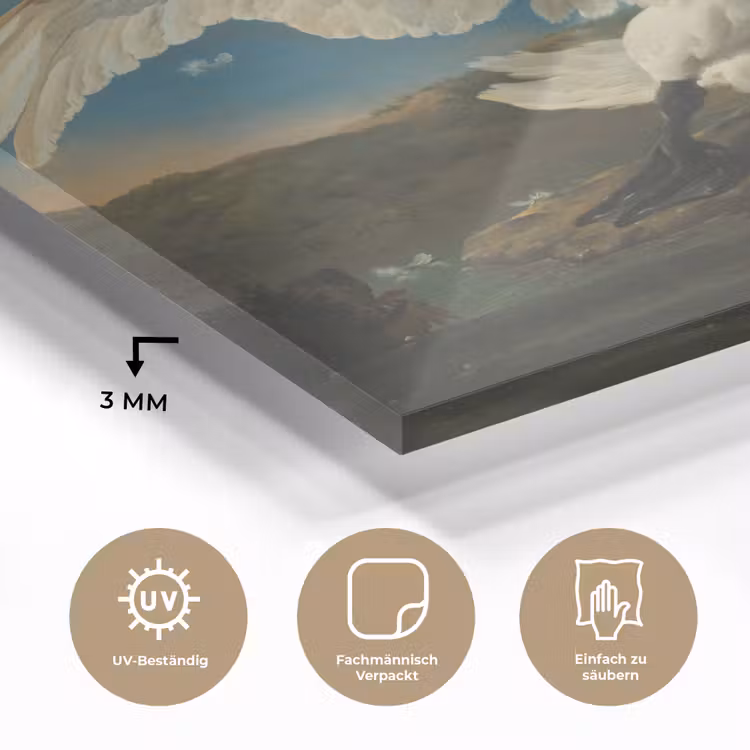 De bedreigde zwaan - Schilderij van Jan Asselijn plexiglas 5mm klein -wsfeer2_DE