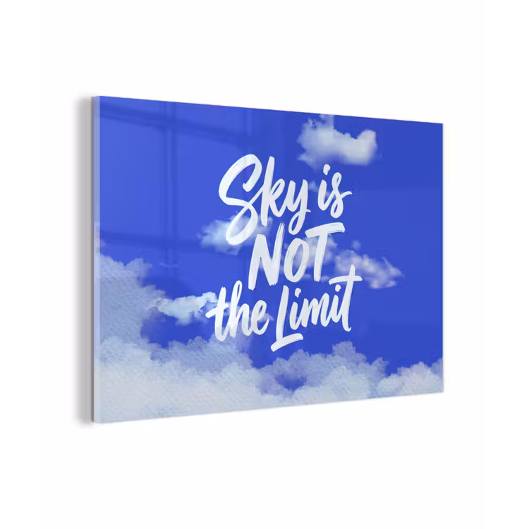 Sky is not the limit - Blauwe lucht - Wolken plexiglas 5mm klein -zzzproduct_nieuw
