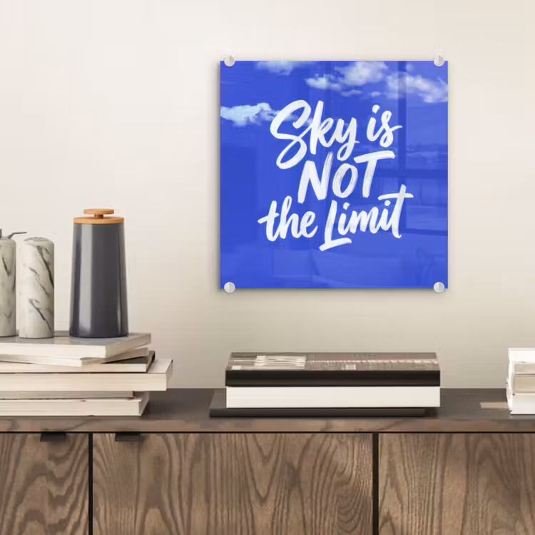Sky is not the limit - Blauwe lucht - Wolken plexiglas 5mm klein -sfeer1