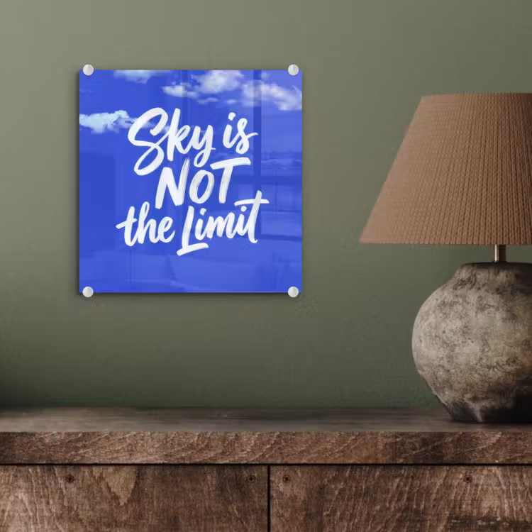 Sky is not the limit - Blauwe lucht - Wolken plexiglas 5mm klein -sfeer3