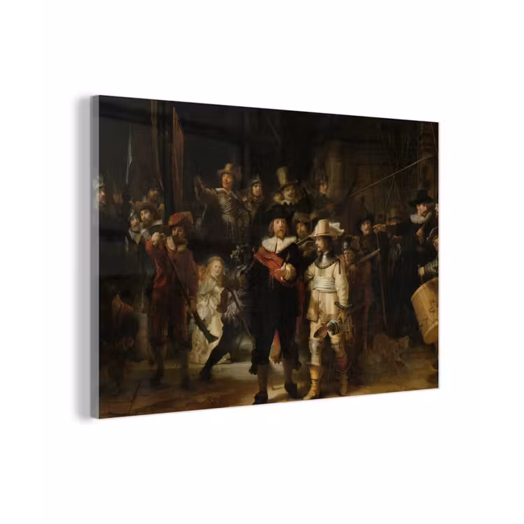 De Nachtwacht - Kunst - Oude meesters - Rembrandt plexiglas 5mm klein -sfeer1