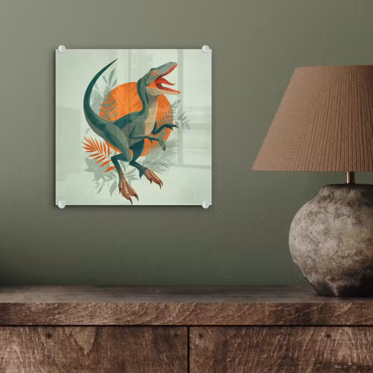 Dino - Bladeren - Grafisch - Groen plexiglas 5mm klein -sfeer3