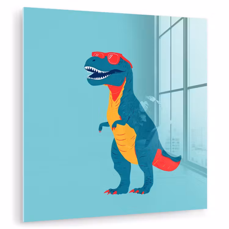 Dinosaurus - Blauw - Zonnebril plexiglas 5mm klein -zzzproduct_nieuw