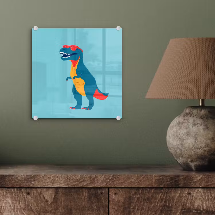 Dinosaurus - Blauw - Zonnebril plexiglas 5mm klein -sfeer3
