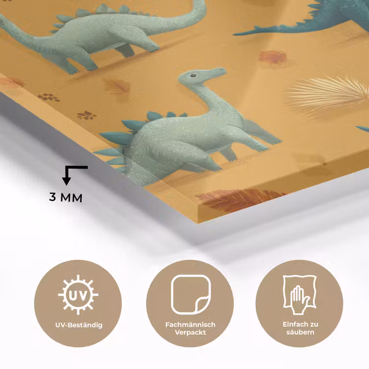 Dinosaurussen - Stekels - Herfstbladeren - Bruin plexiglas 5mm klein -wsfeer2_DE