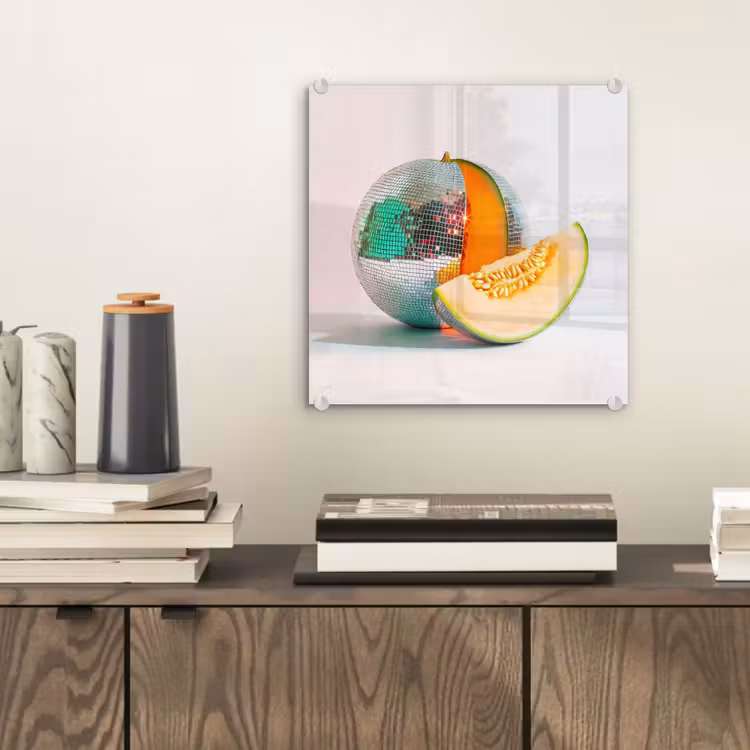 Disco - Discobal - Meloen - Pastel plexiglas 5mm klein -sfeer1