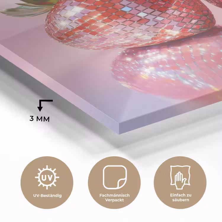 Disco - Fruit - Glitter - Strawberry plexiglas 5mm klein -wsfeer2_DE