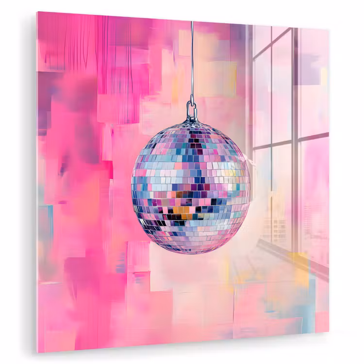Discobal - Pink - Verf plexiglas 5mm klein -zzzproduct_nieuw