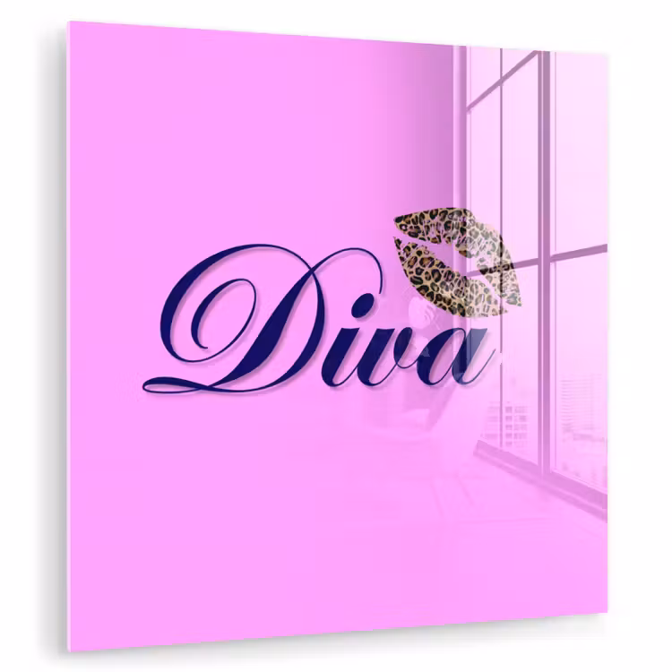 Diva - Lip - Panterprint - Roze plexiglas 5mm klein -zzzproduct_nieuw