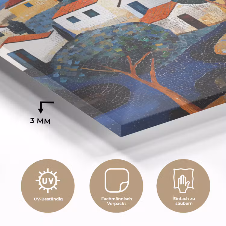 Dorp - Heuvelachtig - Zon - Mozaïek plexiglas 5mm klein -wsfeer2_DE
