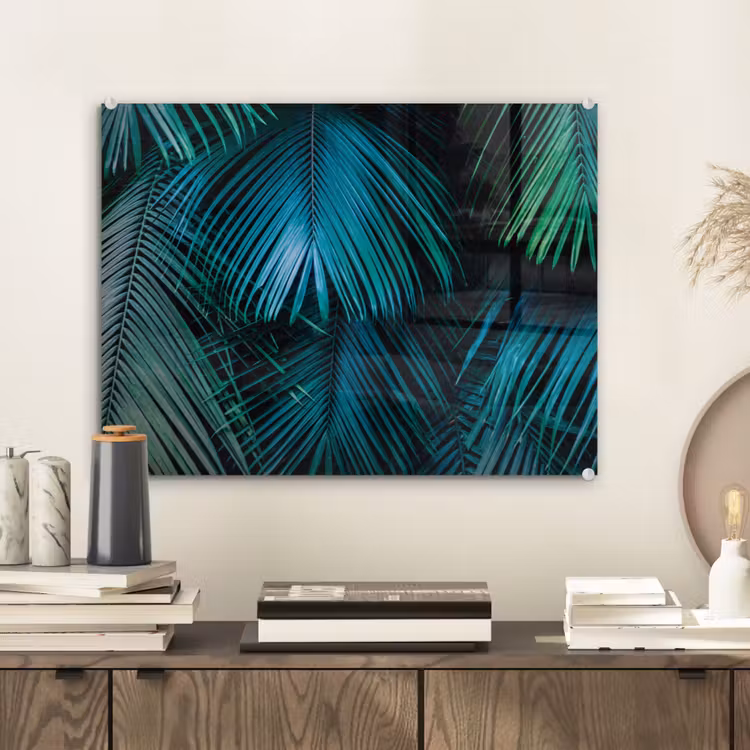 Inductie mat - Jungle - Inductie beschermer - Palmblad - Natuur plexiglas 5mm klein -sfeer1