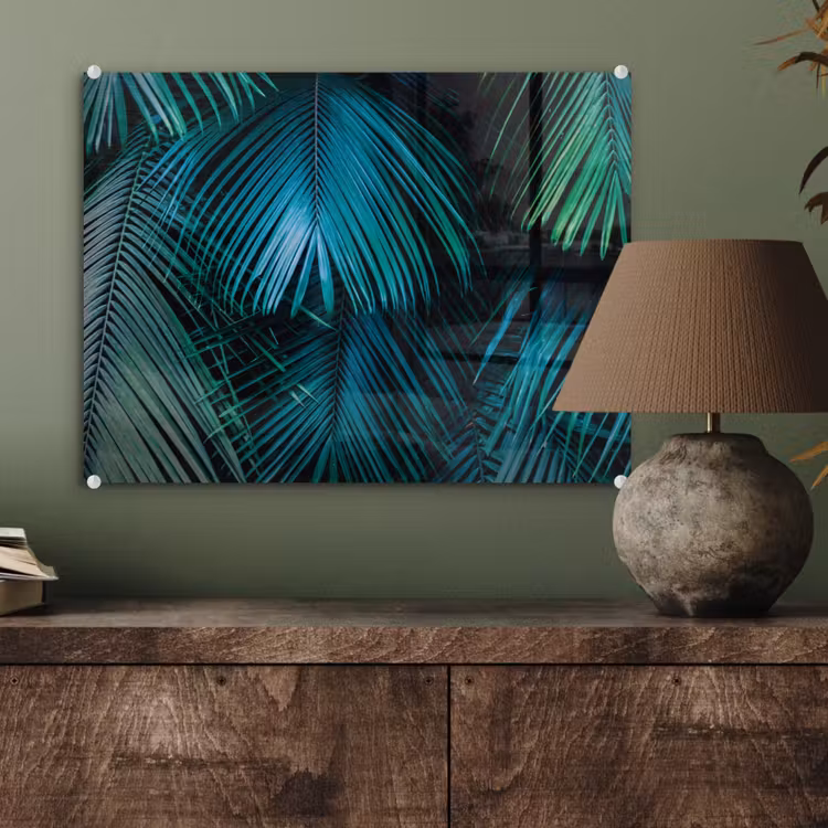 Inductie mat - Jungle - Inductie beschermer - Palmblad - Natuur plexiglas 5mm klein -sfeer3