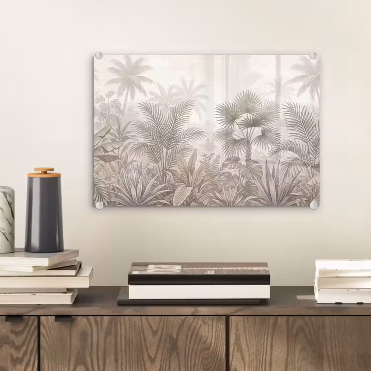 Jungle - Tropisch - Natuur -Vintage - Beige plexiglas 5mm klein -sfeer1