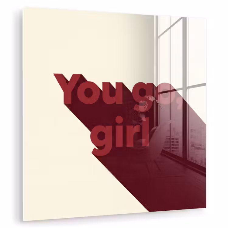 you go girl - 3D - Rood plexiglas 5mm klein -zzzproduct_nieuw