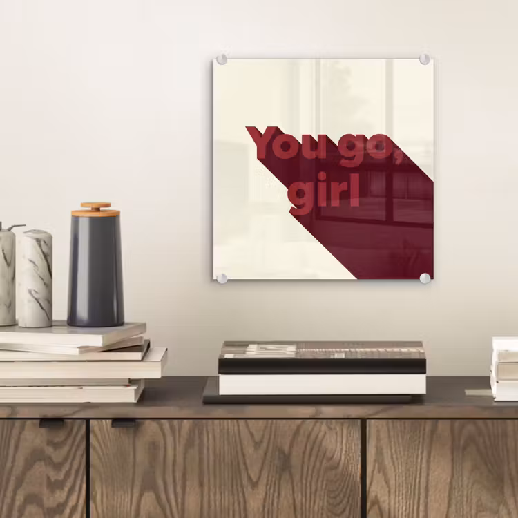 you go girl - 3D - Rood plexiglas 5mm klein -sfeer1