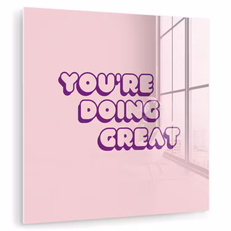 You're doing great - Roze - Bubble letters plexiglas 5mm klein -zzzproduct_nieuw