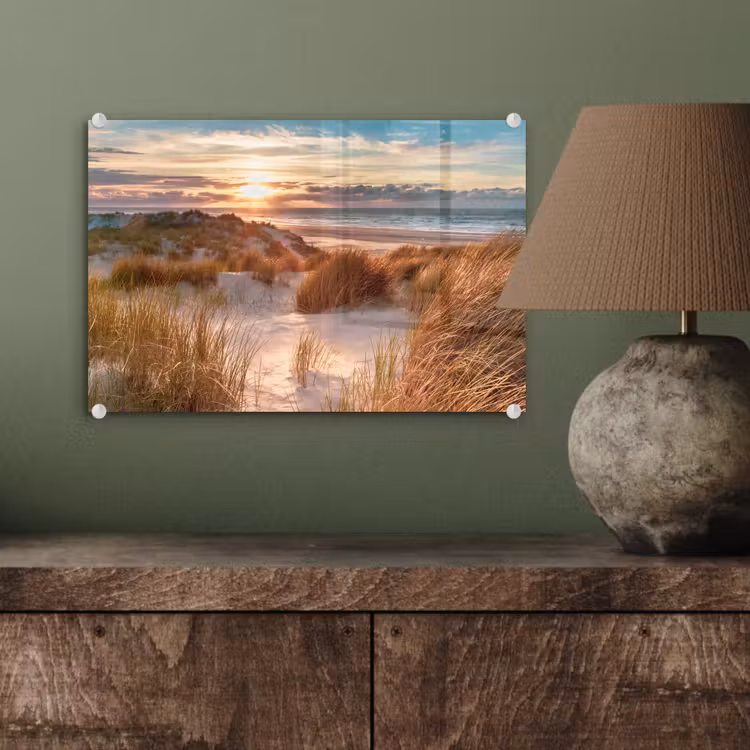 Duin - Planten - Zonsondergang - Strand - Zee plexiglas 5mm klein -wsfeer2_DE