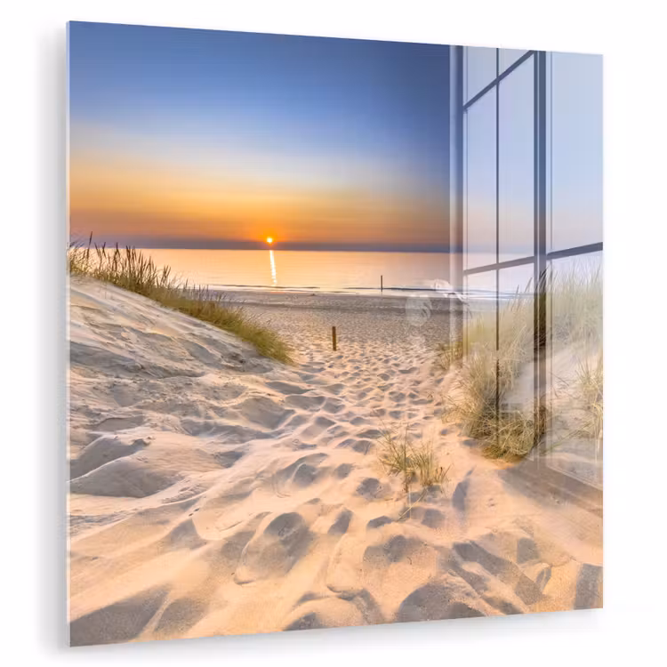Duin - Zonsondergang - Horizon - Strand - Gras plexiglas 5mm klein -zzzproduct_nieuw