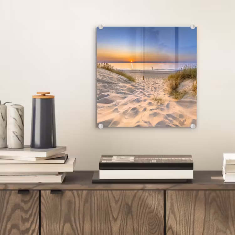 Duin - Zonsondergang - Horizon - Strand - Gras plexiglas 5mm klein -sfeer1