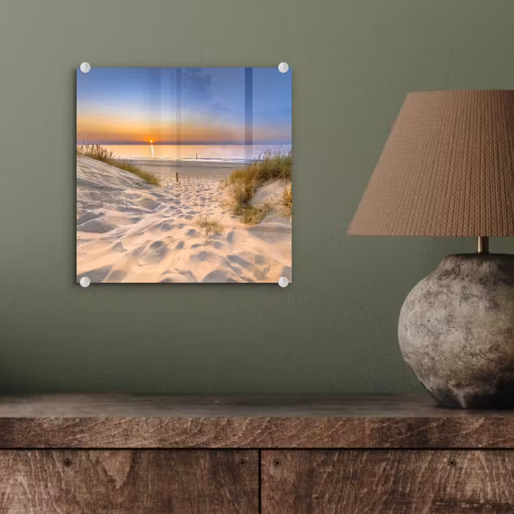 Duin - Zonsondergang - Horizon - Strand - Gras plexiglas 5mm klein -sfeer3