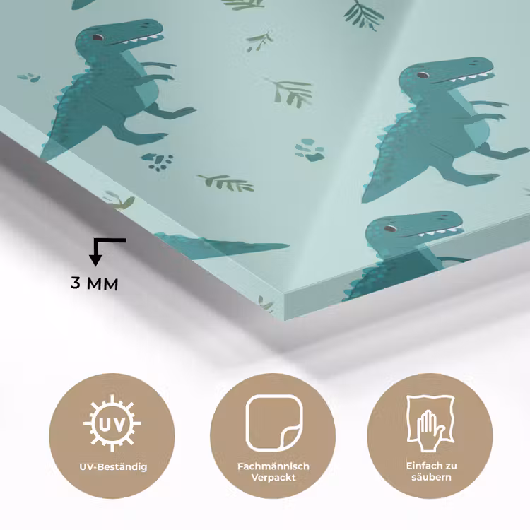 Donkergroen - Dinosaurussen - Afdrukken - Bladeren plexiglas 5mm klein -wsfeer2_DE